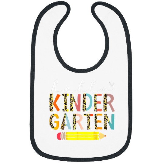 Hello Kindergarten Leopard Back To School Teacher Student Bibs