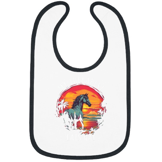 My Therapist Eats Hay Horse Rider Funny Horse Lover 1 Bibs