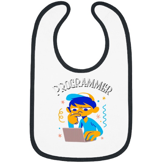 Boy on Computer Programmer Career Student Bibs