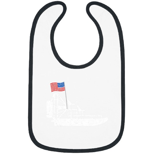 Airboat 4th of July USA Flag Swamp Boat Fanboat Patriotic 1 Bibs
