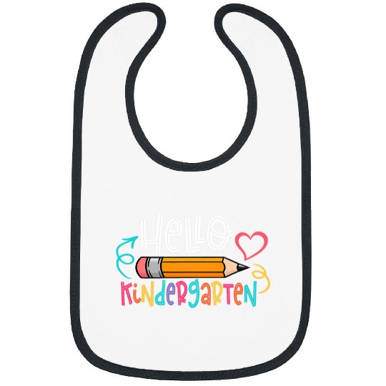 hello kindergarten teacher student back to school pencil Bibs