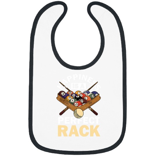 Happiness Is A Perfect Rack Pool Player Pool Cue Billiard Bibs