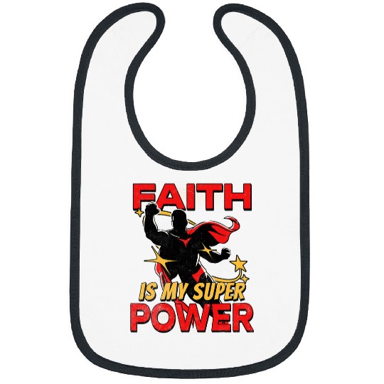 Faith Is My Super Power Inspirational Religious Comic Book Bibs