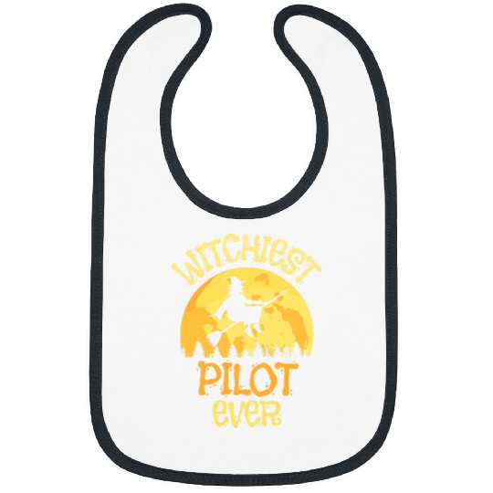 Funny Pilot Witch Halloween Humor Bibs