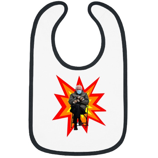 BERNIE MEME COMIC BOOK POW FUNNY Bibs