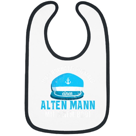 Captain as a pensioner with boat pensioner boater sailor Bibs