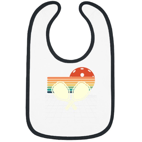 Aesthetic Retro Pickleball Paddle Sunset Bibs