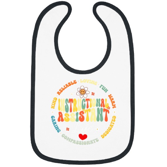Instructional Assistant Life 100th Day School Teacher Aide 1 Bibs