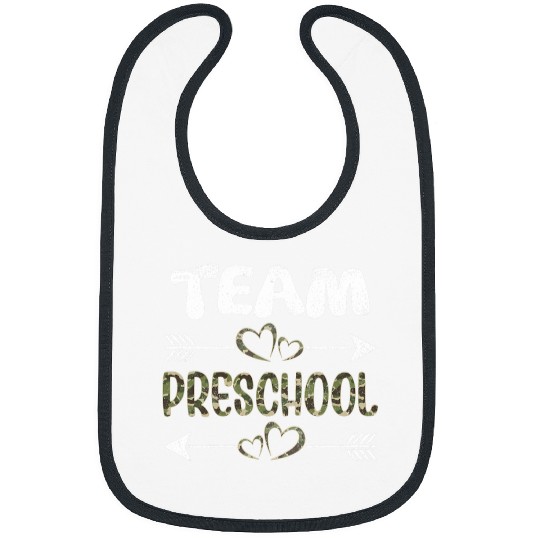 Team Preschool Back To School Teacher Student Camo Preschool Bibs