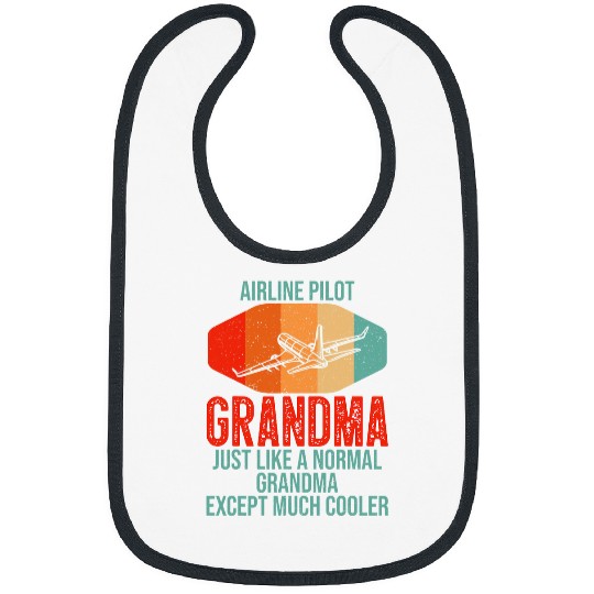 Retro Airline Pilot Grandma Airplane for Mothers Day Bibs