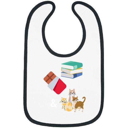 Books Chocolate Cats Cute Book Lover Bibs