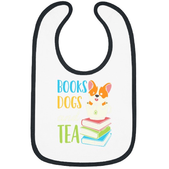 Books Dogs Tea Weekend Reading Book Lover Pet Animal Bibs