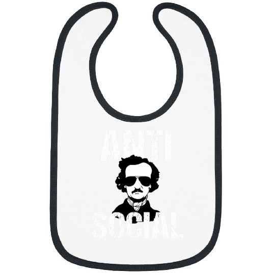Funny Book Nerd Gothic English Lit Edgar Allan Poe Gift Bibs