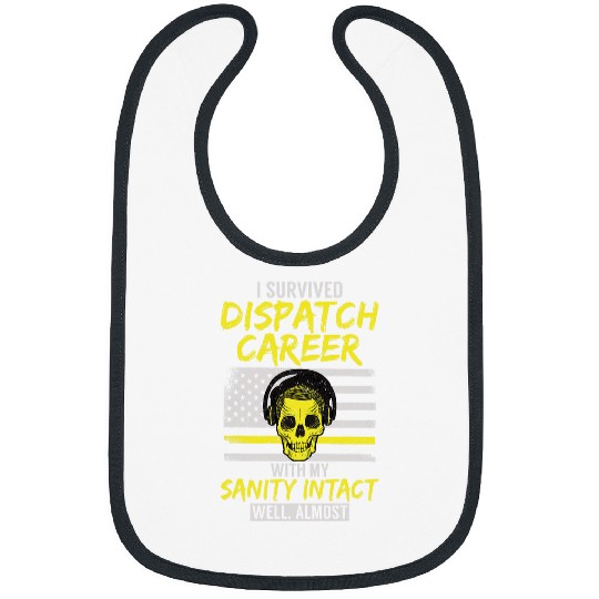 Retired Dispatcher 911 Thin Yellow Line Patriotic Bibs