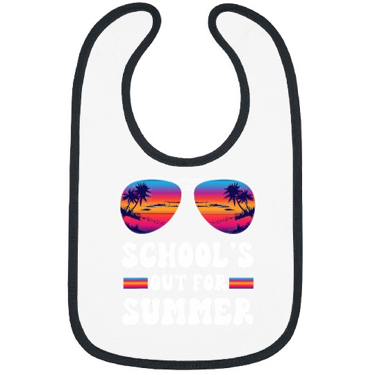 Retro Last Day of Schools Out For Summer Teacher Boys Girls 3 Bibs