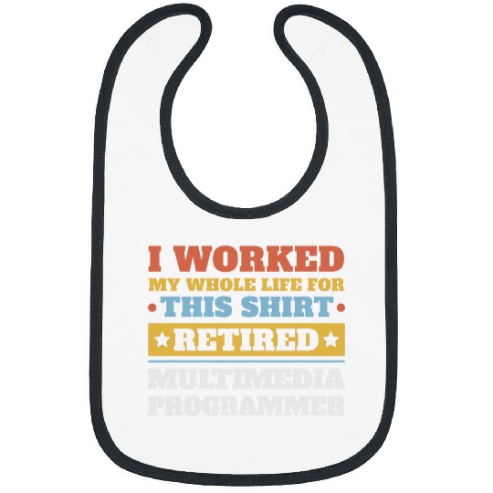 Multimedia Programmer Retired Funny Retirement Bibs
