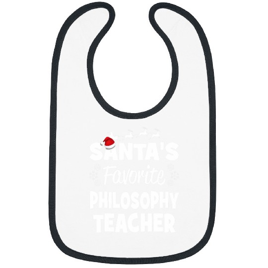 Santas Favorite Philosophy Teacher Funny Christmas Matching Bibs