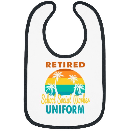 Retired School Social Worker Uniform Tropical Retirement Bibs
