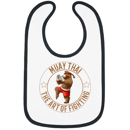Cute Muay Thai Brown Bear Bibs