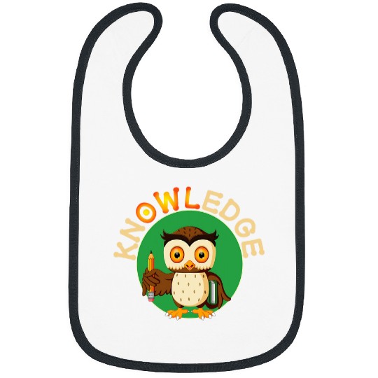 Knowledge Cute Owl Pun School 1st Grade Kids Gift Bibs