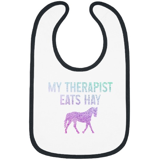 Horse My Therapist Eats Hay Funny Horseback Riding Vintage Bibs