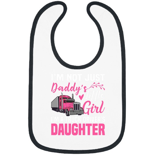 Truck Driver Daughter Cute Girl Of Trucker Daddy Bibs