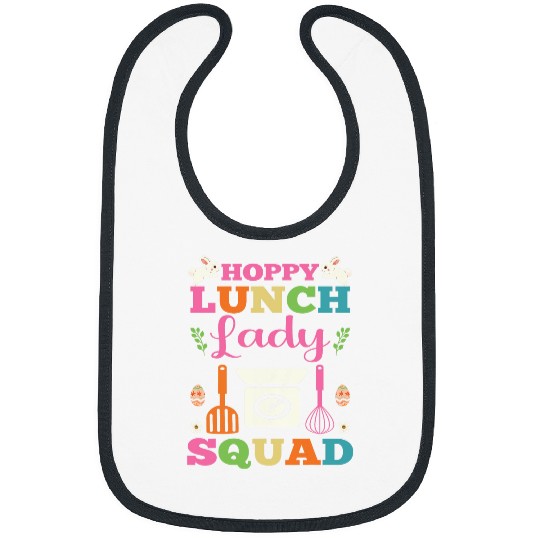 Hoppy Lunch Lady school Cafeteria worker Funny Easter day Bibs