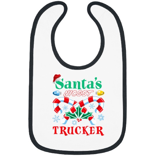 Santas Nicest Trucker Christmas Naughty Or Nice List Bibs