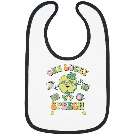 One Lucky Speech Therapist SLP Shamrock St Patricks Day Bibs