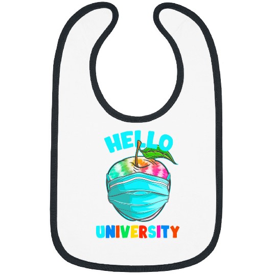 Hello Virtual University Tie Dye Print for Teacher Student Bibs