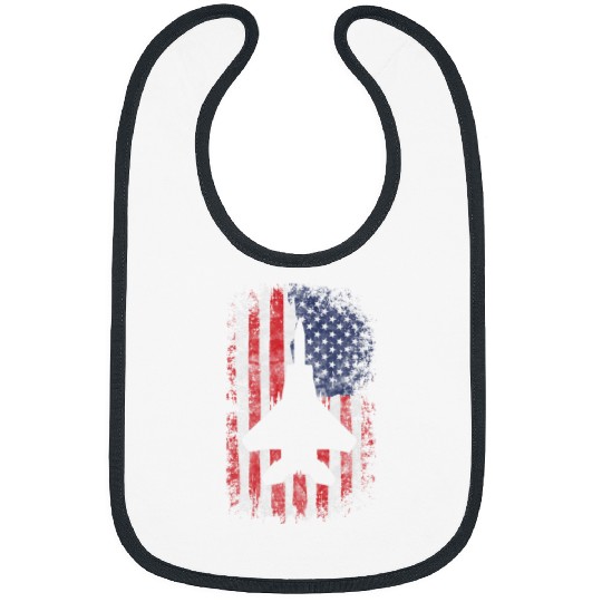 F22 Raptor Fighter Jet Silhouette USA Flag F18 Plane Bibs