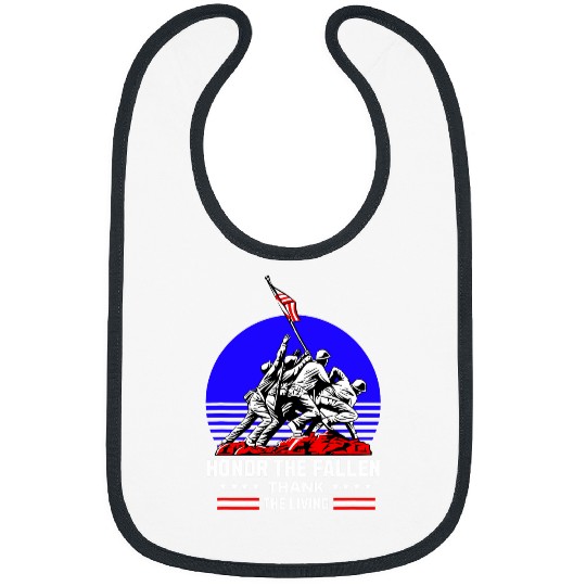 Honor The Fallen Thank The Living Military Memorial Day Flag Bibs