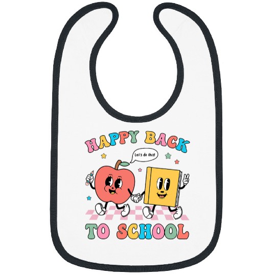 groovy kindergarten teacher happy apple back to school kids Bibs