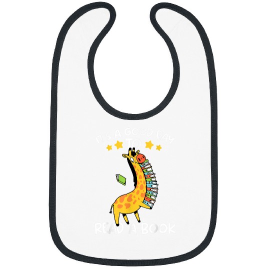 Its Good Day To Read Book Funny Giraffe Library Reading Lov Bibs
