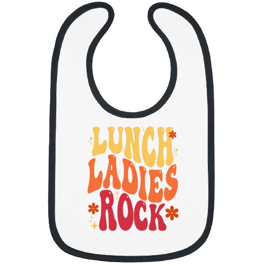 Retro Lunch Ladies Rock Cafeteria Worker Funny Lunch Lady 2 Bibs