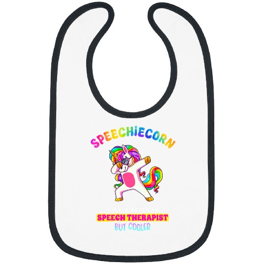 Speech Language Pathologist Funny Speech Unicorns Therapy Bibs