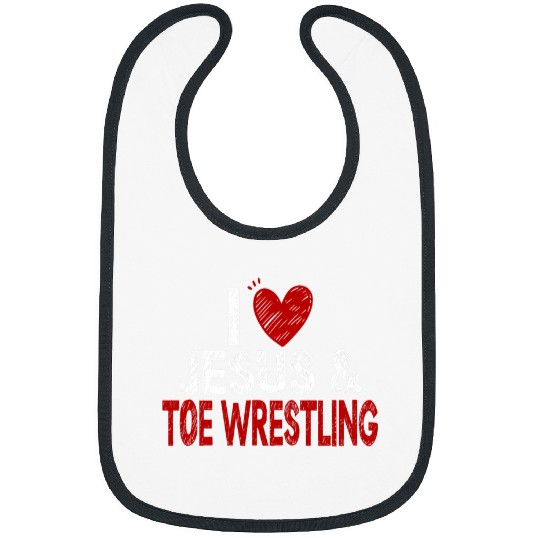 TOE WRESTLING JESUS CHRIS I LOVE JESUS TOE Bibs