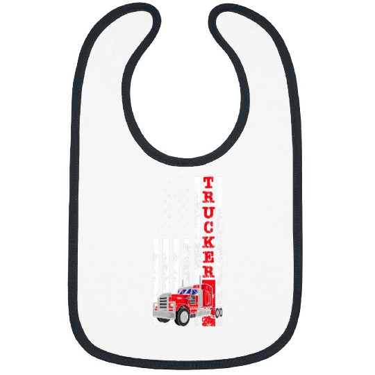 Mens American Diesel Truck Flag USA Flag Proud American Trucker Bibs