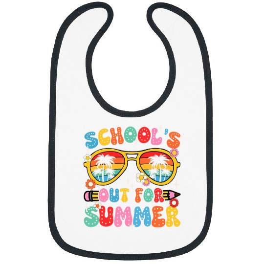 Schools Out For Summer Teacher Last Day Of School Groovy 1 Bibs
