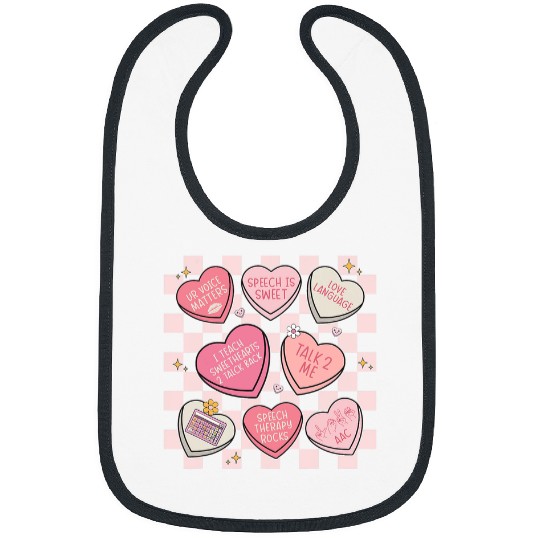 Speech Language Pathologist Valentines Day Hearts Candy Bibs