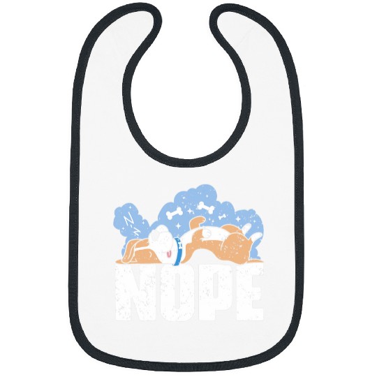 Nope Funny Beagle Pet Dog For Lazy Beagle Lovers Vet Student Bibs