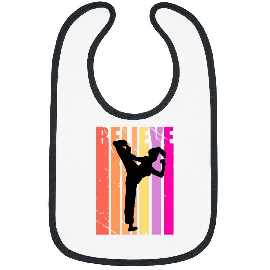 Retro Karate Womens Kung Fu Judo Jiu Jitsu Girls Pink Cool 2 Bibs