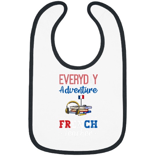 French Teacher France Flag Language Lesson Student 2 Bibs