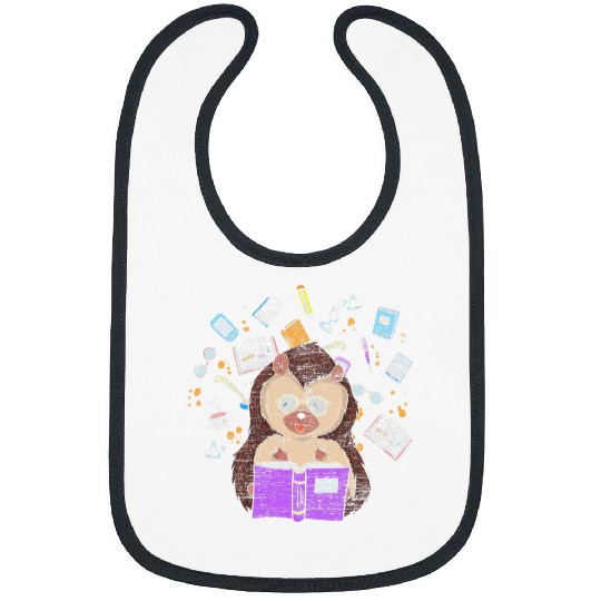 Animal Lover Bookworm Wildlife Forest Book Reading Hedgehog Bibs