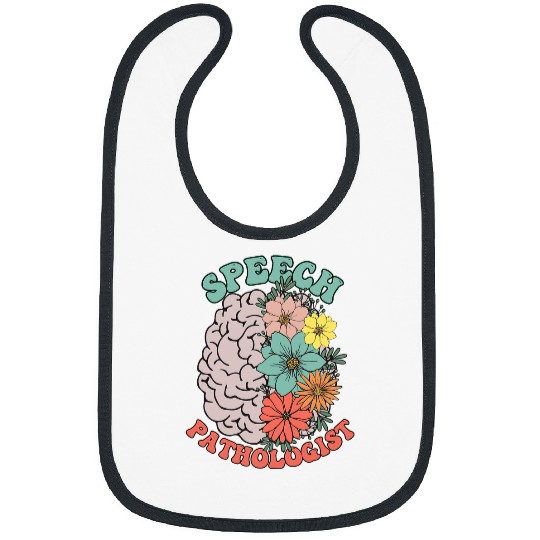 Speech Language Pathologist SLP Therapy Teacher Floral Brain Bibs