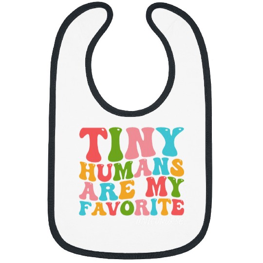 Tiny Humans Are My Favorite NICU nurses Funny Groovy 1 Bibs