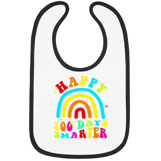 happy 100 days smarter 100 days of school teacher men women Bibs