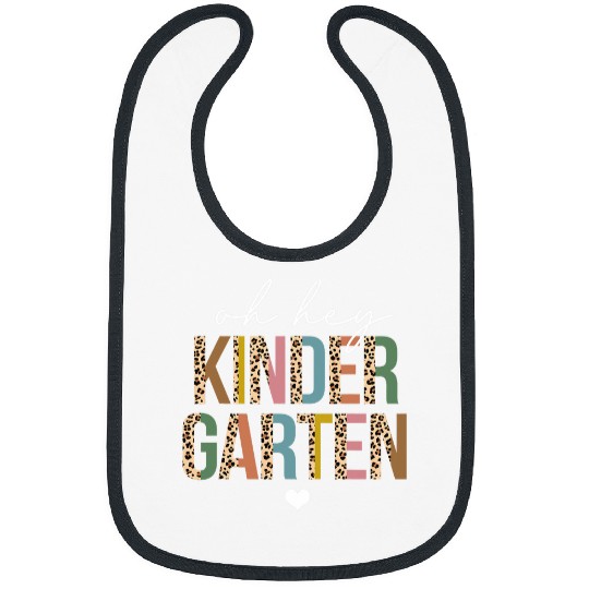 Leopard Hello Kindergarten Teacher Back to School Women Girl Bibs