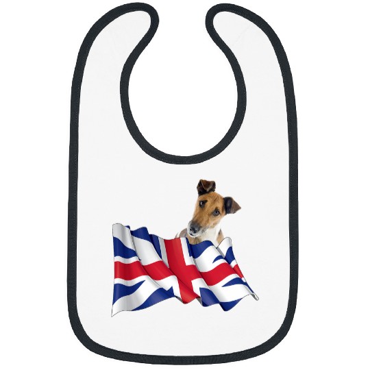 Union Jack Flag Dog Fox Terrier Smooth Bibs