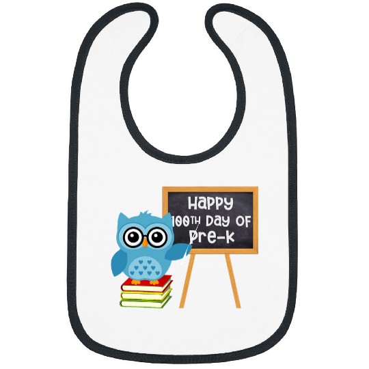 Happy 100th Day Of PreK Owl Teacher Student Child Preschool Bibs